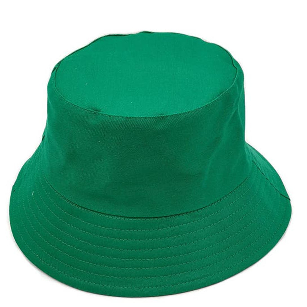 Solid Color Cotton Bucket Hat Green